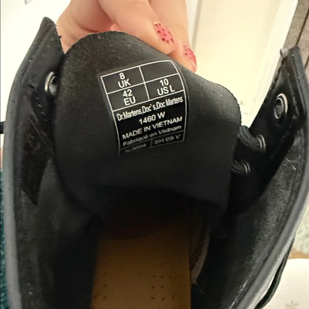 Dr. Martens Airwalk Black Leather Boots with Brown Sole - Picture 3 of 3